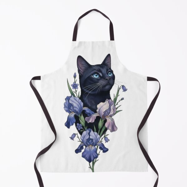 Item preview, Mystical Black Cat and Blue Iris designed and sold by CHRIST5000.