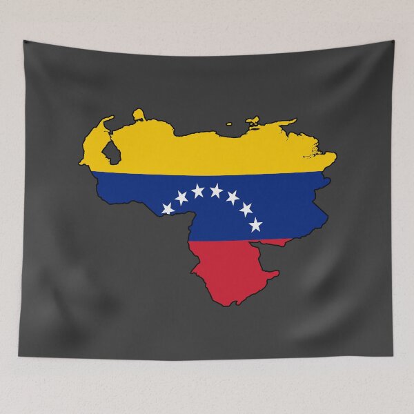 Item preview, Venezuela Flag Map Art Print | Venezuelan National Map Poster - Geographic Pride Decor, Caracas Map Art, South America Wall Decor & Venezuelan Stickers designed and sold by RevolutionToday.