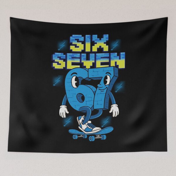 Item preview, Cartoon 67 Six Seven Skateboard Streetwear Tee designed and sold by LashondaGreen89.