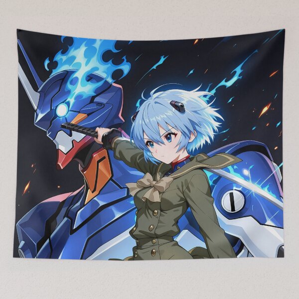 Item preview, Rei Ayanami Neon Genesis Evangelion Anime Girl Waifu Mecha Heroic Pose designed and sold by thedarvills.