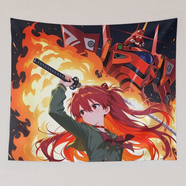 Item preview, Asuka Langley Soryu Neon Genesis Evangelion Anime Girl Waifu Eva Flames designed and sold by thedarvills.