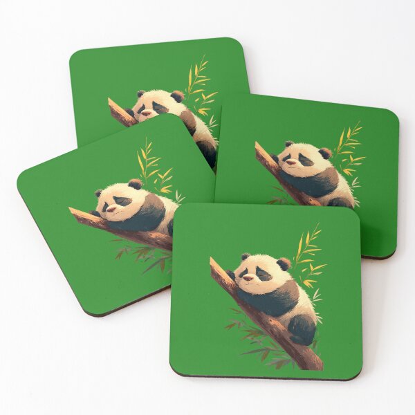 Item preview, Sleeping panda on a bamboo branch – Gentle animal illustration designed and sold by Meiersbeste.