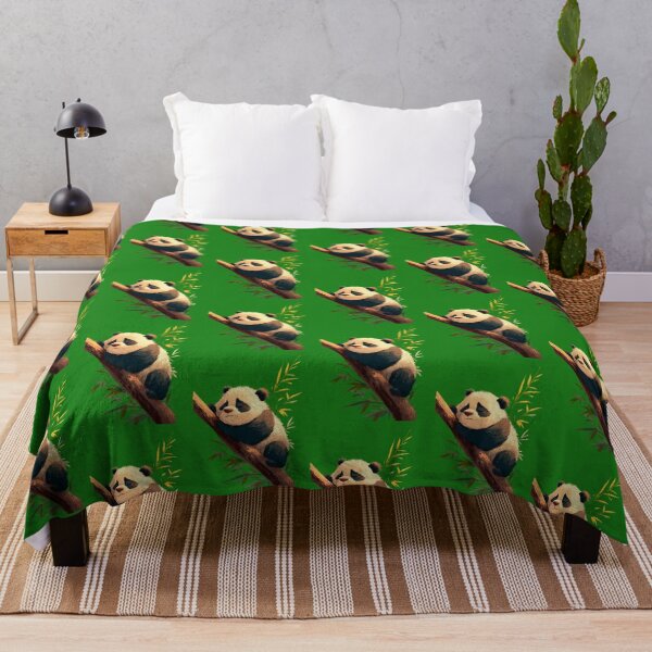 Item preview, Sleeping panda on a bamboo branch – Gentle animal illustration designed and sold by Meiersbeste.