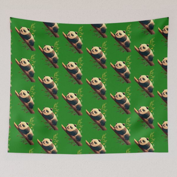 Item preview, Sleeping panda on a bamboo branch – Gentle animal illustration designed and sold by Meiersbeste.