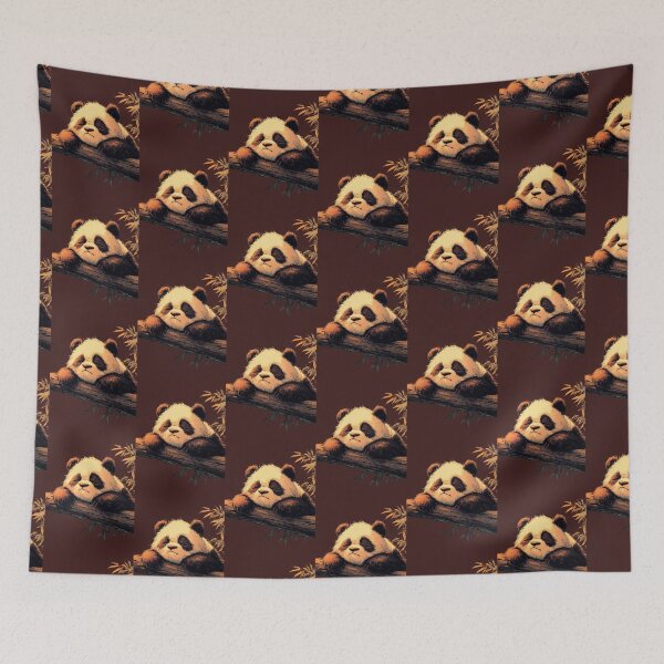 Item preview, Sleeping panda on a tree trunk – Gentle animal illustration designed and sold by Meiersbeste.
