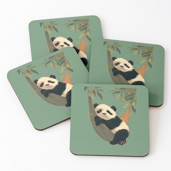 Item preview, Sleeping panda in a hammock – Cute tranquility illustration designed and sold by Meiersbeste.