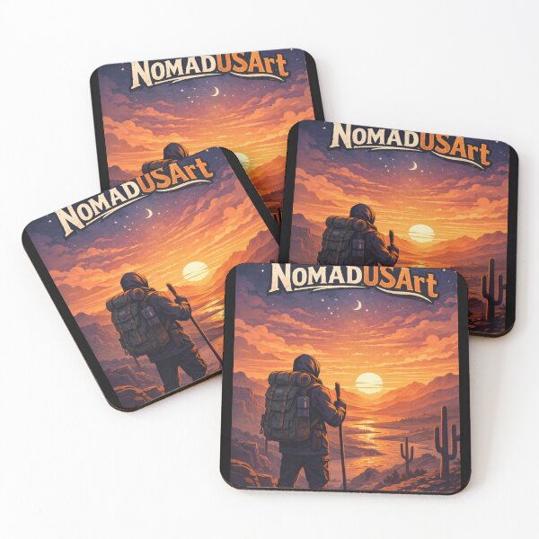 Item preview, NomadUSArt – Minimal Desert Sunset Explorer | Nomad Adventure Illustration designed and sold by NomadUSArt.