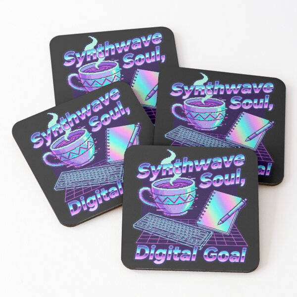 Item preview, Fueled by Pixels and Caffeine - Vaporwave Glitch Art designed and sold by Thaivi Design.