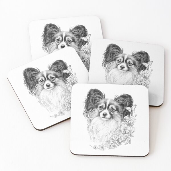 Item preview, Floral Papillon Dog Flower And Butterflies designed and sold by IdunayaStore.