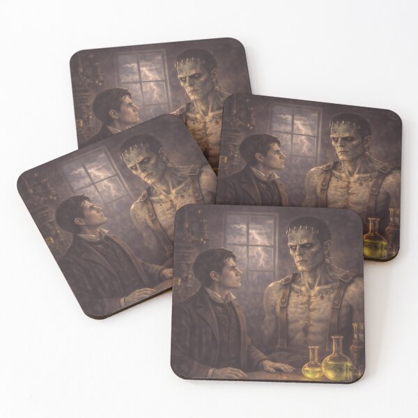 Item preview, Vintage Frankenstein Gothic Horror Book Cover Art Print designed and sold by PinUpPizzazz.