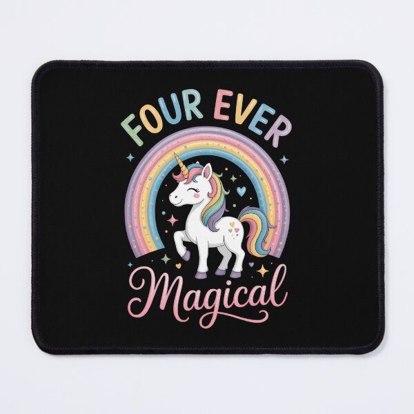 Item preview, Four Ever Magical Unicorn 4th Birthday 4 Year Old designed and sold by IdunayaStore.