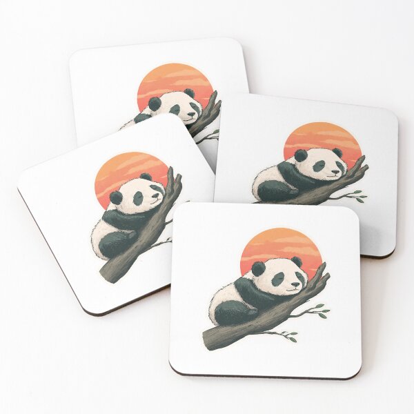 Item preview, Sleeping panda on a branch – Cute panda illustration at sunset designed and sold by Meiersbeste.
