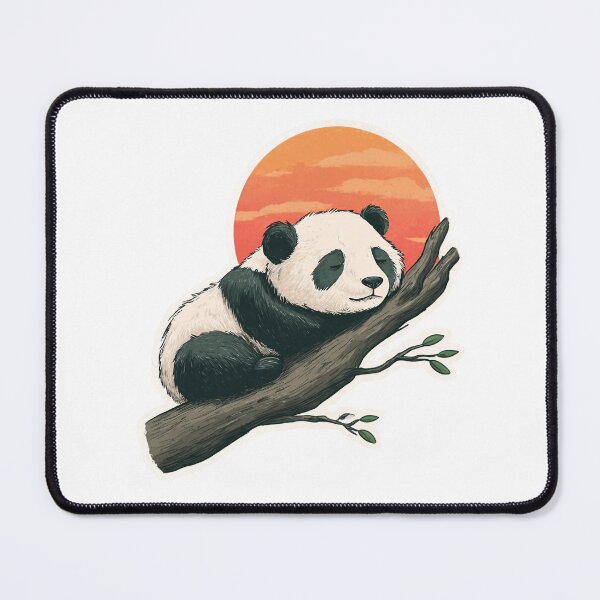 Item preview, Sleeping panda on a branch – Cute panda illustration at sunset designed and sold by Meiersbeste.