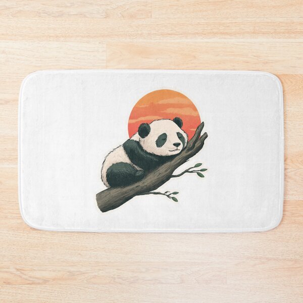 Item preview, Sleeping panda on a branch – Cute panda illustration at sunset designed and sold by Meiersbeste.