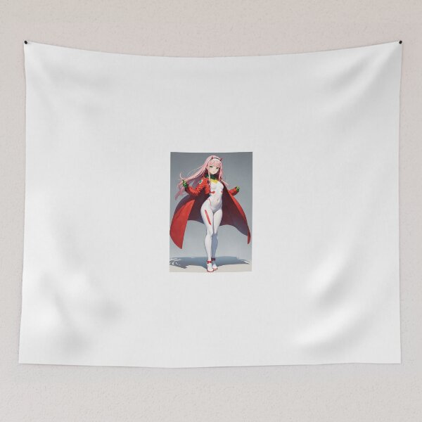 Item preview, Zero Two Anime Girl – Pink Hair Sci-Fi Pilot White Bodysuit Art designed and sold by iloveanimechibi.