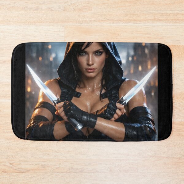 Item preview, Assassin Queen – Dark Warrior Fantasy Wall Art with Blades and Cinematic Light designed and sold by Spiritveil.