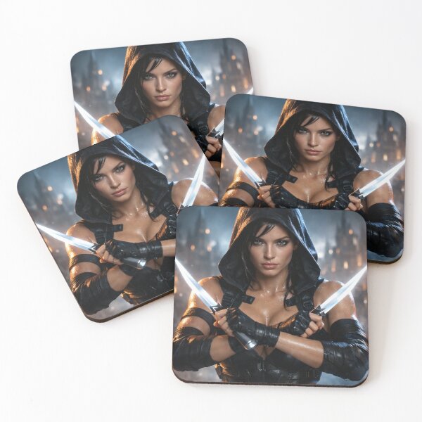 Item preview, Assassin Queen – Dark Warrior Fantasy Wall Art with Blades and Cinematic Light designed and sold by Spiritveil.