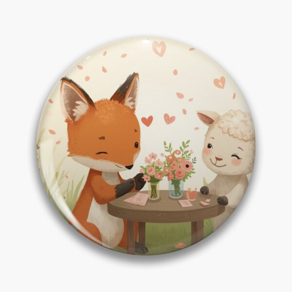 Item preview, Valentine’s Early Spring Fox & Lamb Couple • Soft Meadow Love Art designed and sold by WildlifeWhimsy.