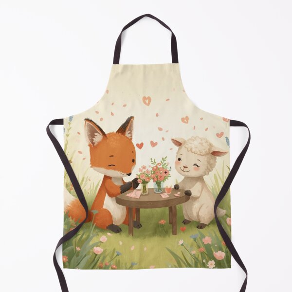 Item preview, Valentine’s Early Spring Fox & Lamb Couple • Soft Meadow Love Art designed and sold by WildlifeWhimsy.