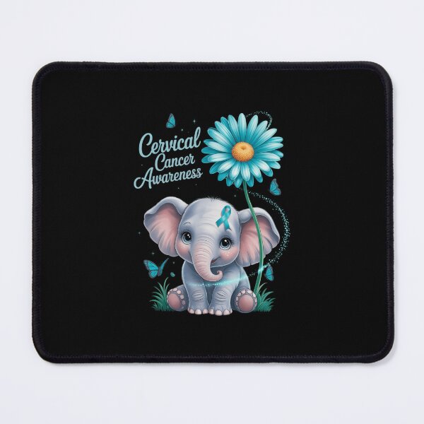 Item preview, Ovarian Cancer Awareness Sunflower Teal Ribbon Elephant designed and sold by EllenJast.
