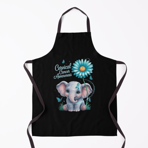 Item preview, Ovarian Cancer Awareness Sunflower Teal Ribbon Elephant designed and sold by EllenJast.