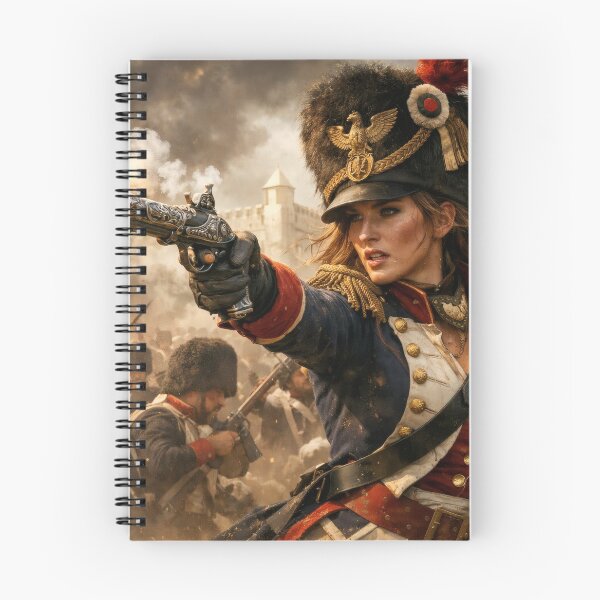 Item preview, Napoleonic Warrior Princess – Female Soldier Fantasy Wall Art with Flintlock Pistol designed and sold by Spiritveil.