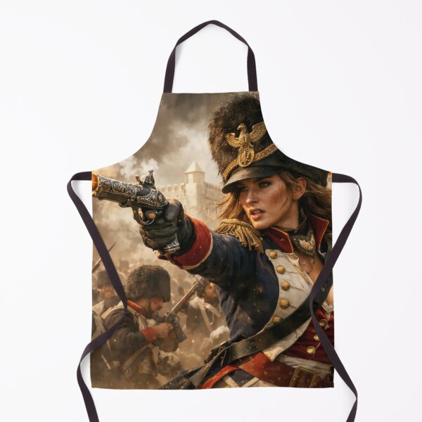 Item preview, Napoleonic Warrior Princess – Female Soldier Fantasy Wall Art with Flintlock Pistol designed and sold by Spiritveil.