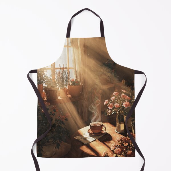 Item preview, Cozy Winter Sun Morning | Aesthetic Sun-drenched Tea Room Illustration designed and sold by FlowNestStudio.