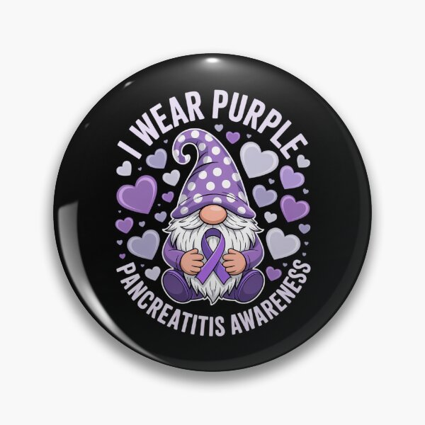 Item preview, Pancreatitis Awareness Gnome I Wear Purple Support Ribbon designed and sold by EllenJast.