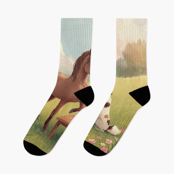 Item preview, Valentine’s Early Spring Horse & Dog • Soft Meadow Love Art designed and sold by WildlifeWhimsy.