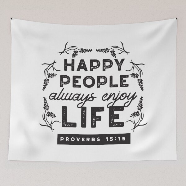 Item preview, Happy Life with Faith – Proverbs 15:15 Art designed and sold by FlinArt.