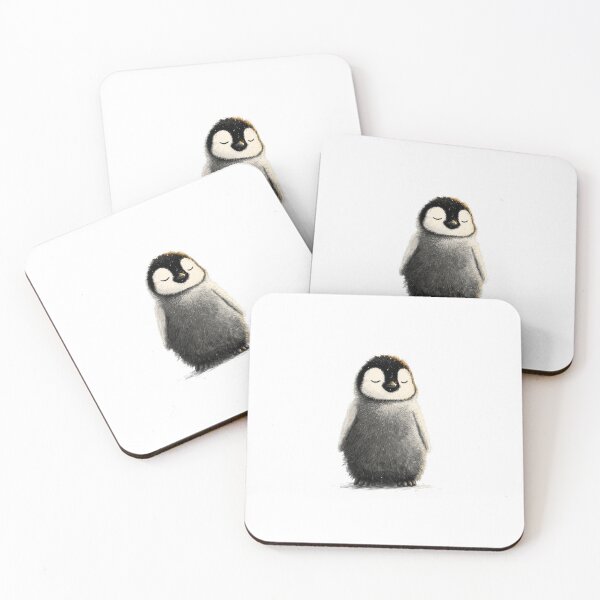 Item preview, Sleeping Penguin Chick – Cute penguin illustration in a calm, minimalist style designed and sold by Meiersbeste.