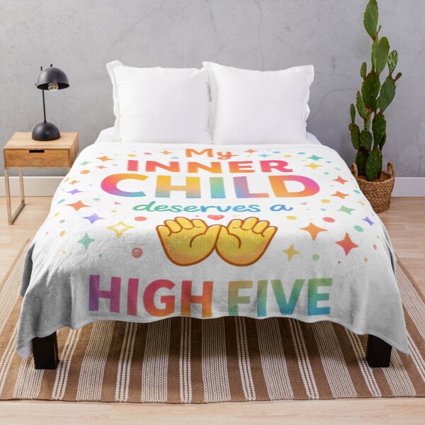 Item preview, My Inner Child Deserves a High Five – Self Care Quote  designed and sold by cosmiccircles01.