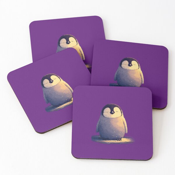 Item preview, Sleeping penguin chick – Gentle winter illustration with warm light designed and sold by Meiersbeste.
