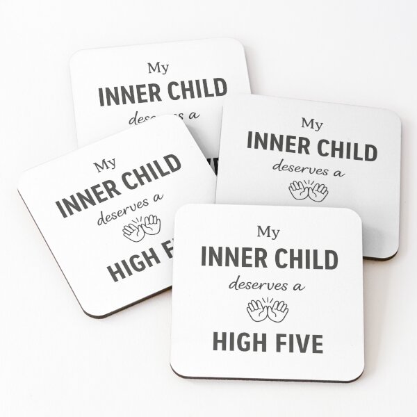 Item preview, My Inner Child Deserves a High Five – Minimal Therapy Quote designed and sold by cosmiccircles01.