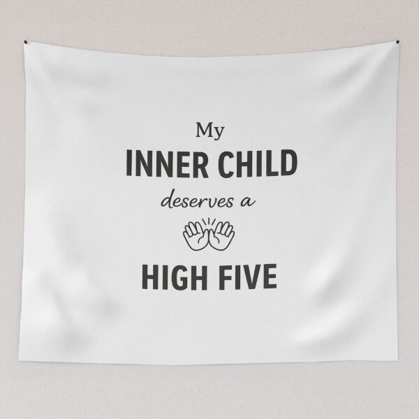 Item preview, My Inner Child Deserves a High Five – Minimal Therapy Quote designed and sold by cosmiccircles01.