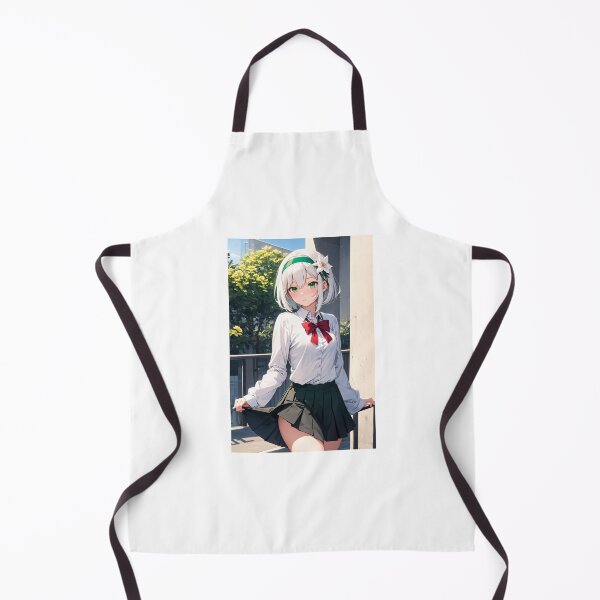 Item preview, Shizuka Kurogane Anime Girl – Short White Hair Schoolgirl Aesthetic Art designed and sold by iloveanimechibi.