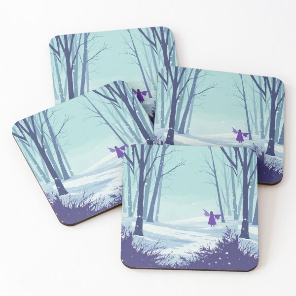 Item preview, Purple vampiric figure in a winter landscape designed and sold by ArtsJulian.