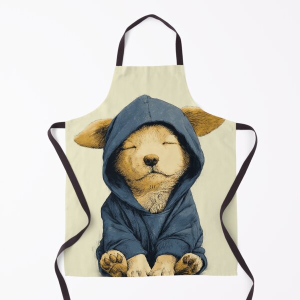 Item preview, Sleeping puppy in a blue hoodie – Cute cozy illustration designed and sold by Meiersbeste.