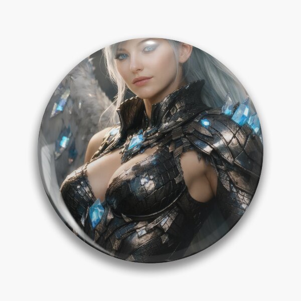 Item preview, Crystal Dragon Warrior Queen – Ethereal Dragon Fantasy Wall Art with Wings and Armor designed and sold by Spiritveil.