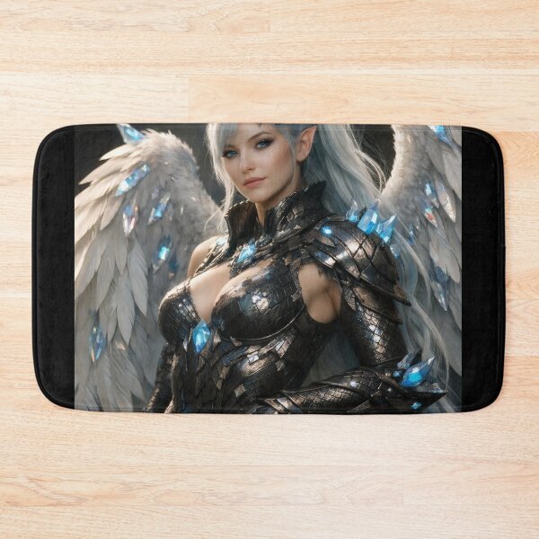 Item preview, Crystal Dragon Warrior Queen – Ethereal Dragon Fantasy Wall Art with Wings and Armor designed and sold by Spiritveil.