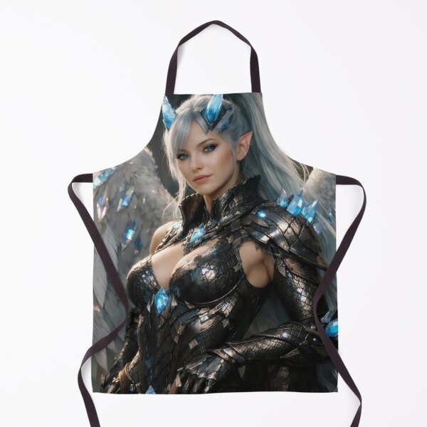 Item preview, Crystal Dragon Warrior Queen – Ethereal Dragon Fantasy Wall Art with Wings and Armor designed and sold by Spiritveil.