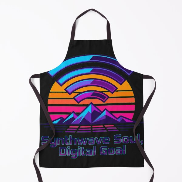 Item preview, Retro Wi-Fi Signal Sunset over Grid Mountains designed and sold by Thaivi Design.