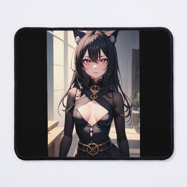 Item preview, Hiratani Yaneko Dark Aesthetic Neko Anime Girl Portrait designed and sold by iloveanimechibi.