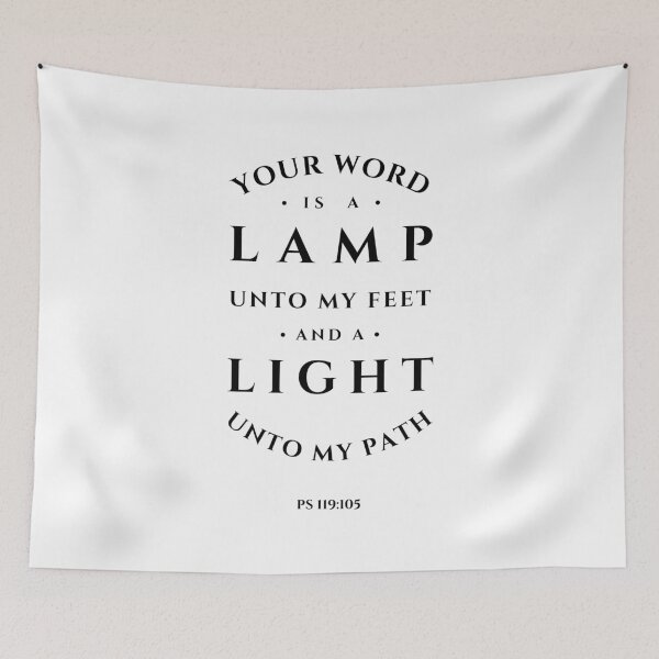 Item preview, Psalm 119:105 God’s Word Lamp Light Typography (KJV) designed and sold by Clothed in Scripture.