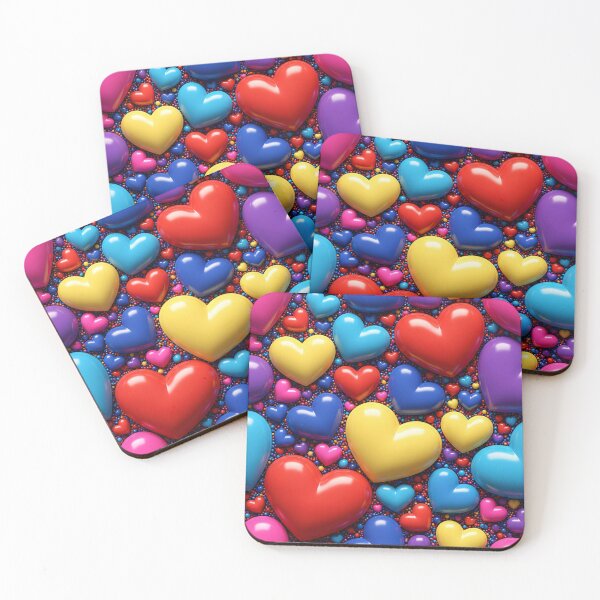 Item preview, Glossy Candy Hearts designed and sold by Kaleidoscope Print.