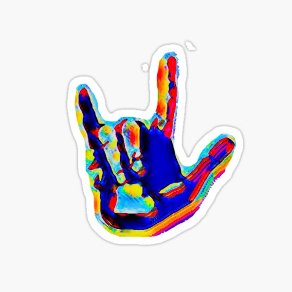 i love you in ASL sign language with Stunning colour ! Sticker