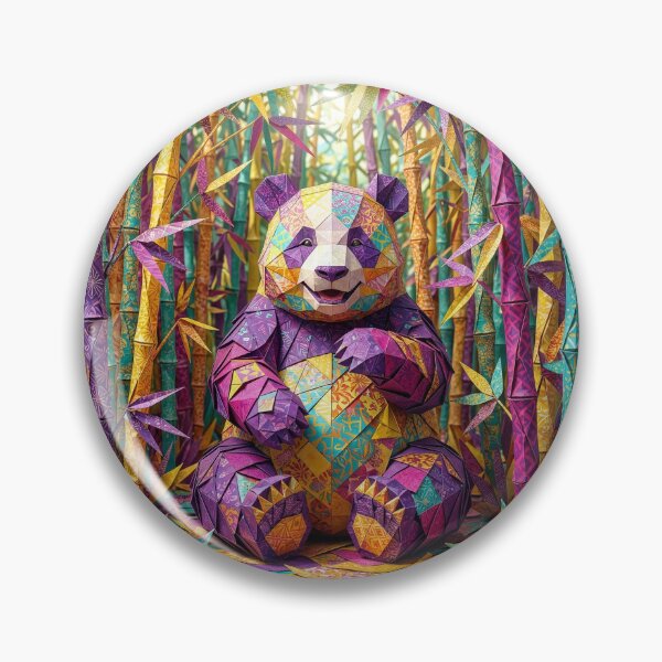 Item preview, Purple Origami Panda Bear in Origami Bamboo Grove  designed and sold by Tridentulus.