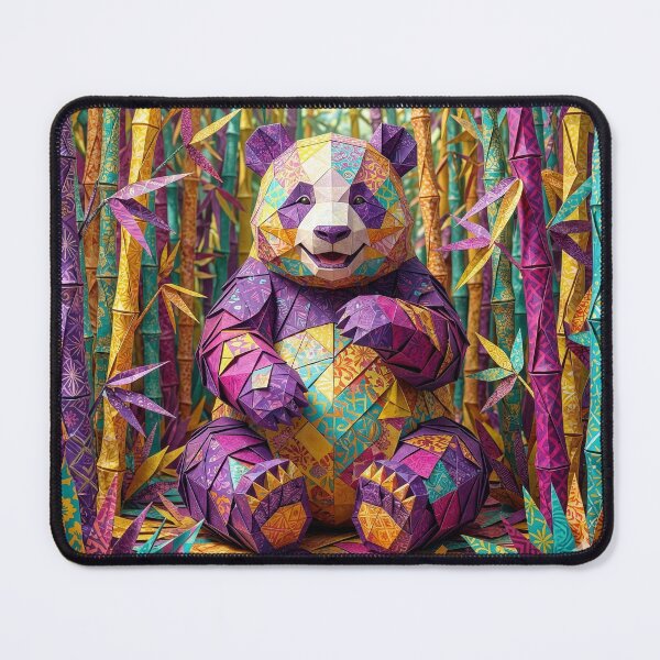 Item preview, Purple Origami Panda Bear in Origami Bamboo Grove designed and sold by Tridentulus.
