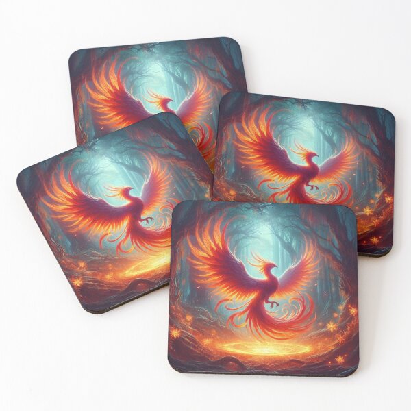 Item preview, Fiery Orange phoenix in Forest designed and sold by kharatsuchita.